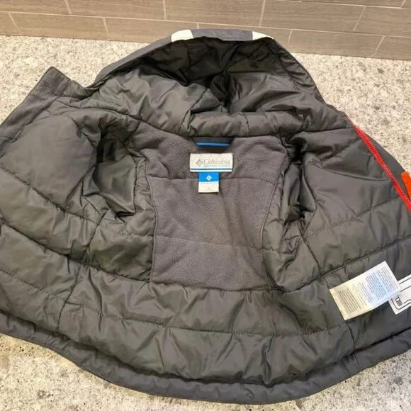 Baby Red Gray White Columbia Omni Tech Bugaboo Hooded Winter Coat-Size 12 Months - Picture 6 of 10